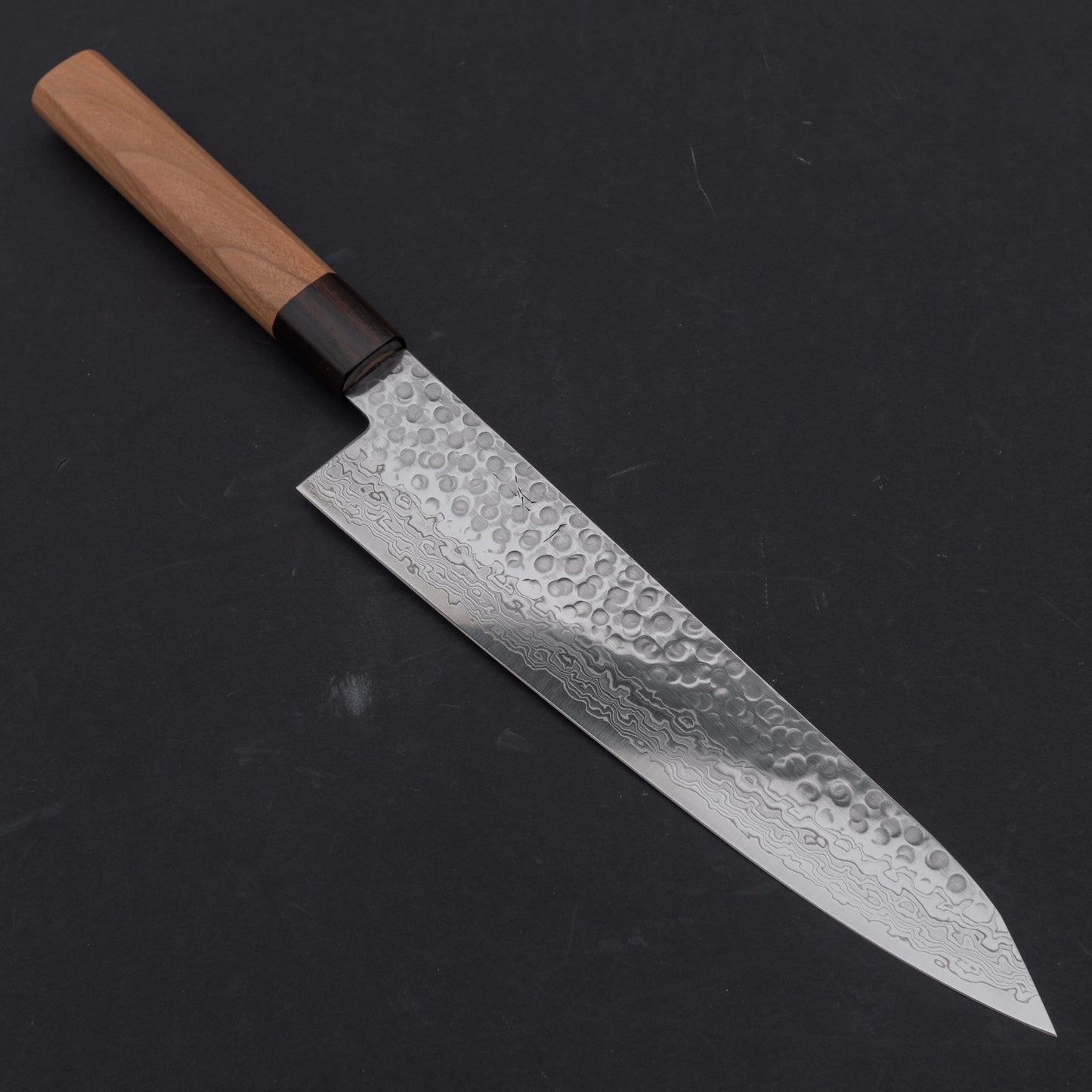 Hitohira HG Tsuchime Damascus Kiritsuke Gyuto 240mm Cherry Wood Handle (Discounted/ Limited/ Saya) | HITOHIRA