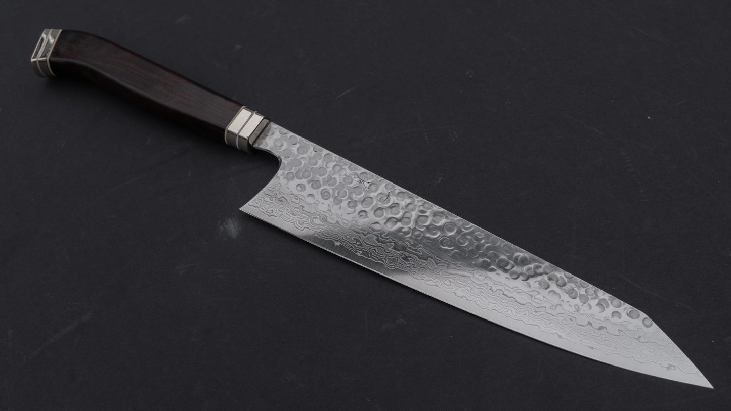 Hitohira HG Tsuchime Damascus Kiritsuke Gyuto 240mm Ebony Handle (Fusion Handle/ Discounted/ Limited/ Saya) | HITOHIRA