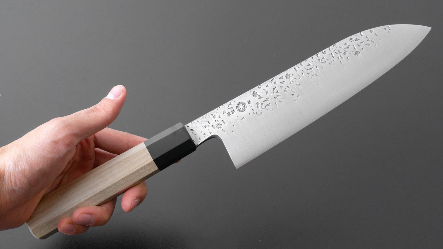 Takada no Hamono Silver #3 HH Reika Santoku 210mm Ho Wood Handle - HITOHIRA