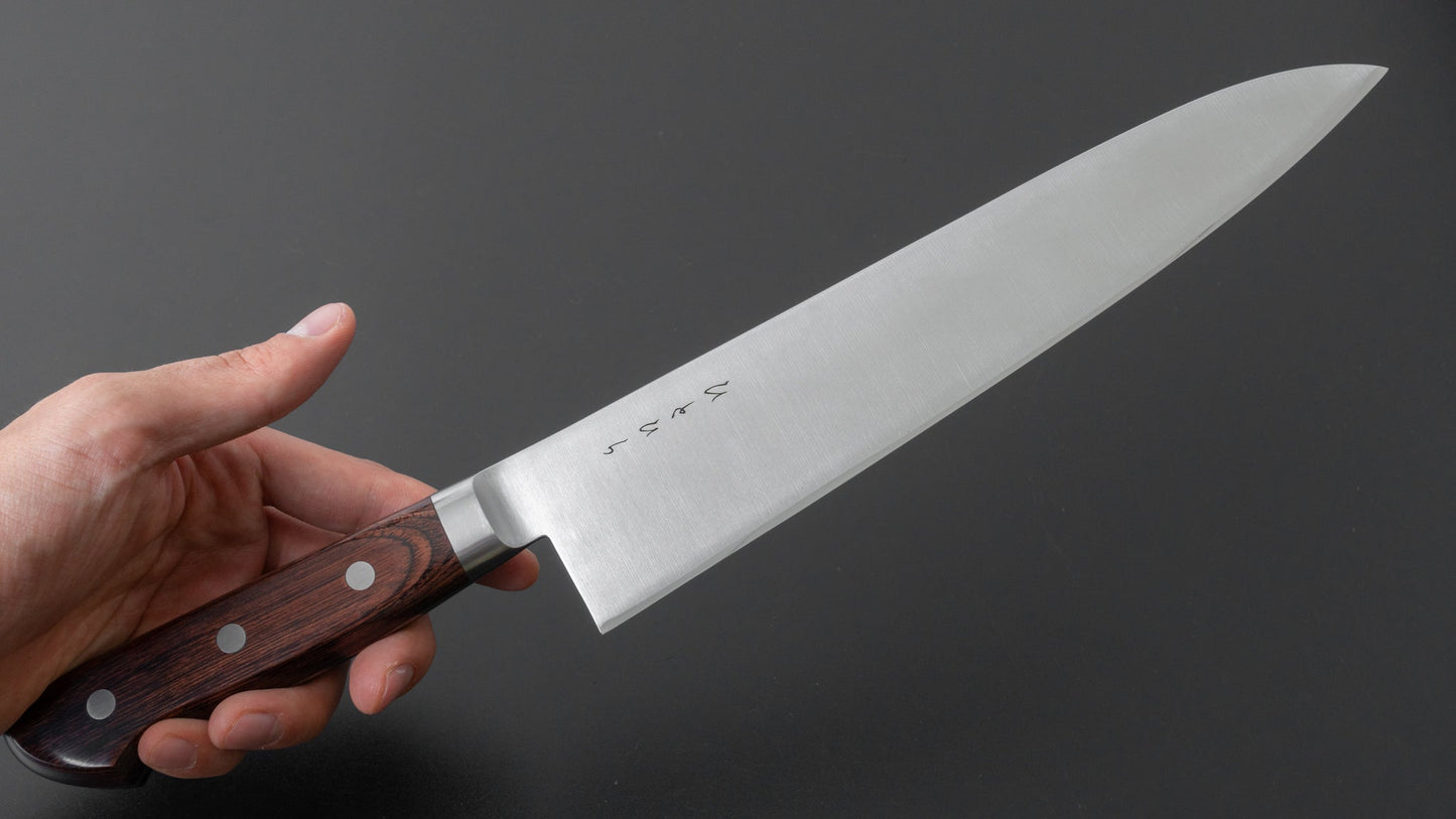 Hitohira KH Stainless Gyuto 240mm Imitation Mahogany Handle - HITOHIRA