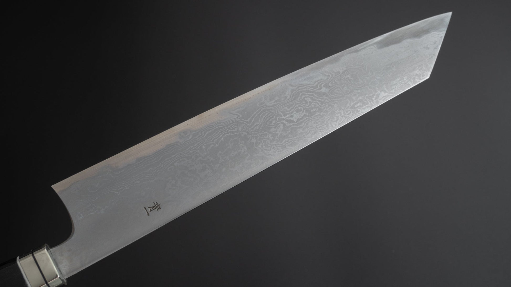 Hitohira Tanaka Kyuzo Blue #1 Damascus Kiritsuke Gyuto 240mm Fusion Ebony Handle - HITOHIRA