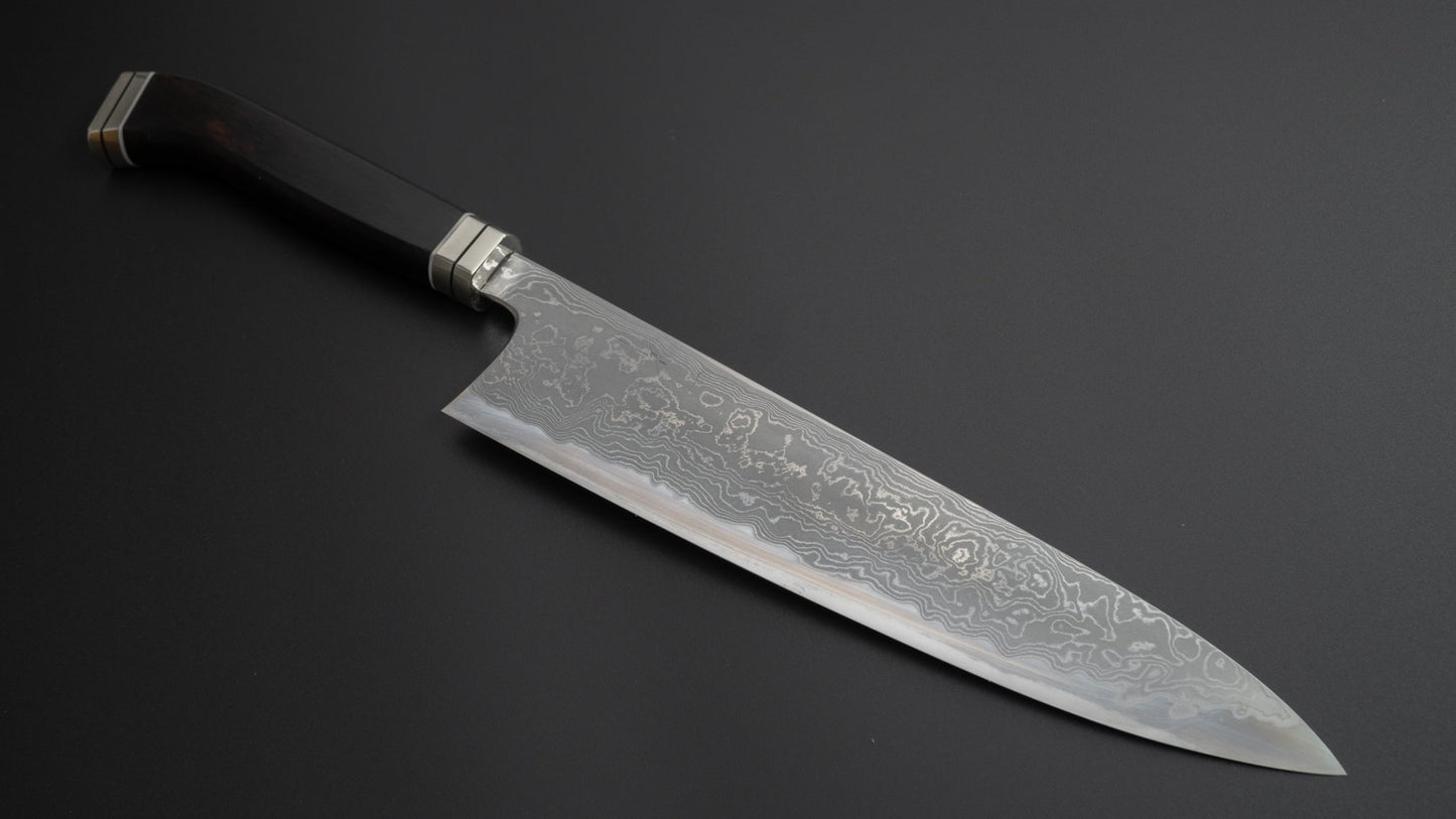 Hitohira Tanaka Kyuzo Blue #1 Damascus Gyuto 240mm Fusion Ebony Handle - HITOHIRA