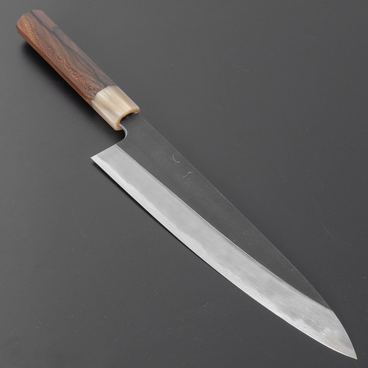 Hitohira Tanaka Kyuzo Vintage Swedish Carbon Kurouchi Gyuto 240mm Ziricote Handle (Saya) - HITOHIRA