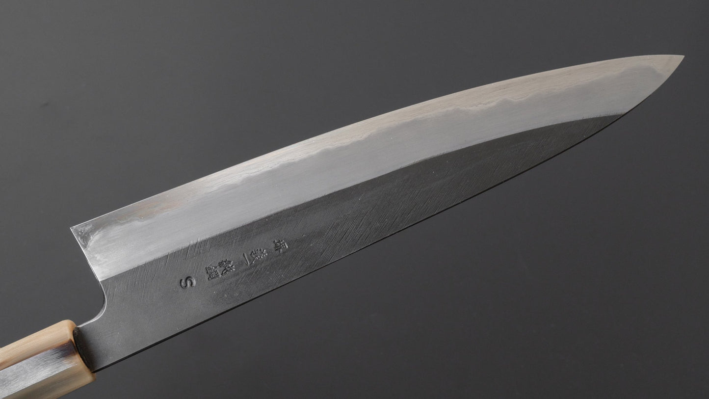 Hitohira Tanaka Kyuzo Vintage Swedish Carbon Kurouchi Gyuto 240mm Ziricote Handle (Saya) - HITOHIRA