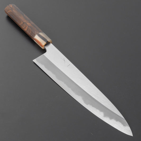 Hitohira Tanaka Kyuzo Vintage Swedish Carbon Migaki Gyuto 240mm Ziricote Handle (Saya) - HITOHIRA