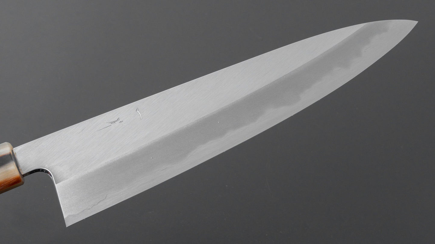 Hitohira Tanaka Kyuzo Vintage Swedish Carbon Migaki Gyuto 240mm Ziricote Handle (Saya) - HITOHIRA