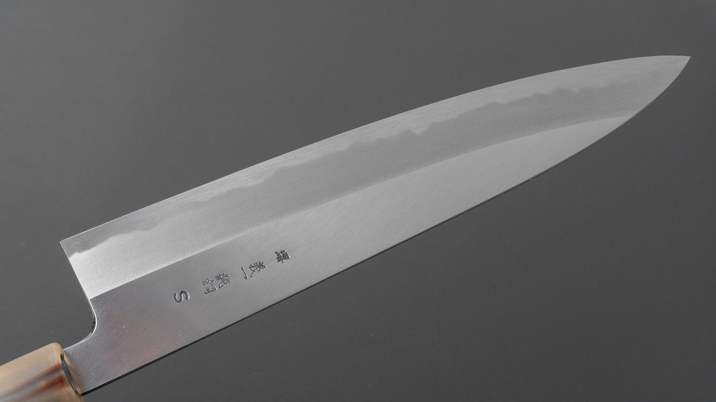 Hitohira Tanaka Kyuzo Vintage Swedish Carbon Migaki Gyuto 240mm Ziricote Handle (Saya) - HITOHIRA