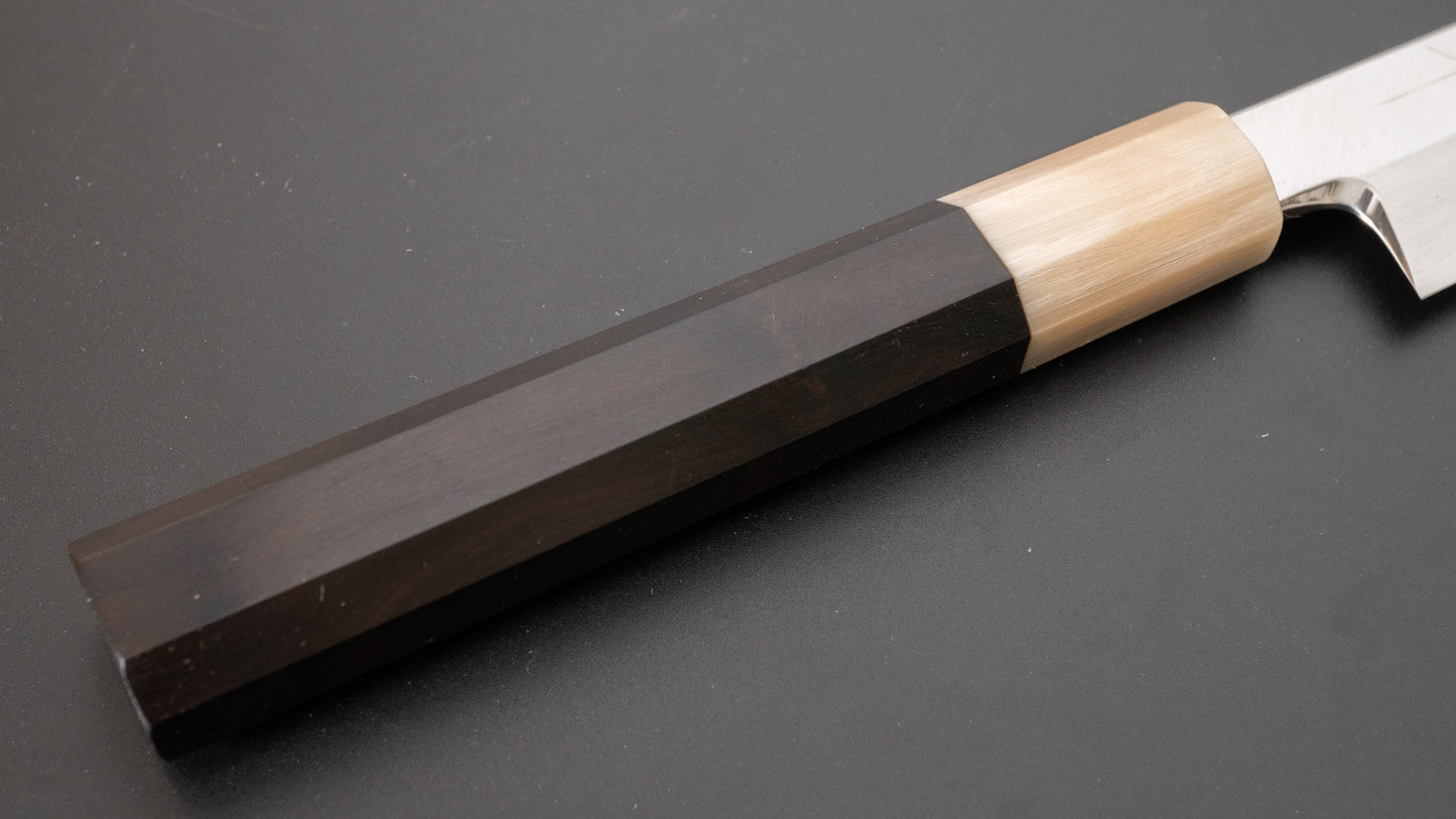 Hitohira Kikuchiyo Manzo Silver #3 Yanagiba 210mm Ebony Handle (Saya) - HITOHIRA