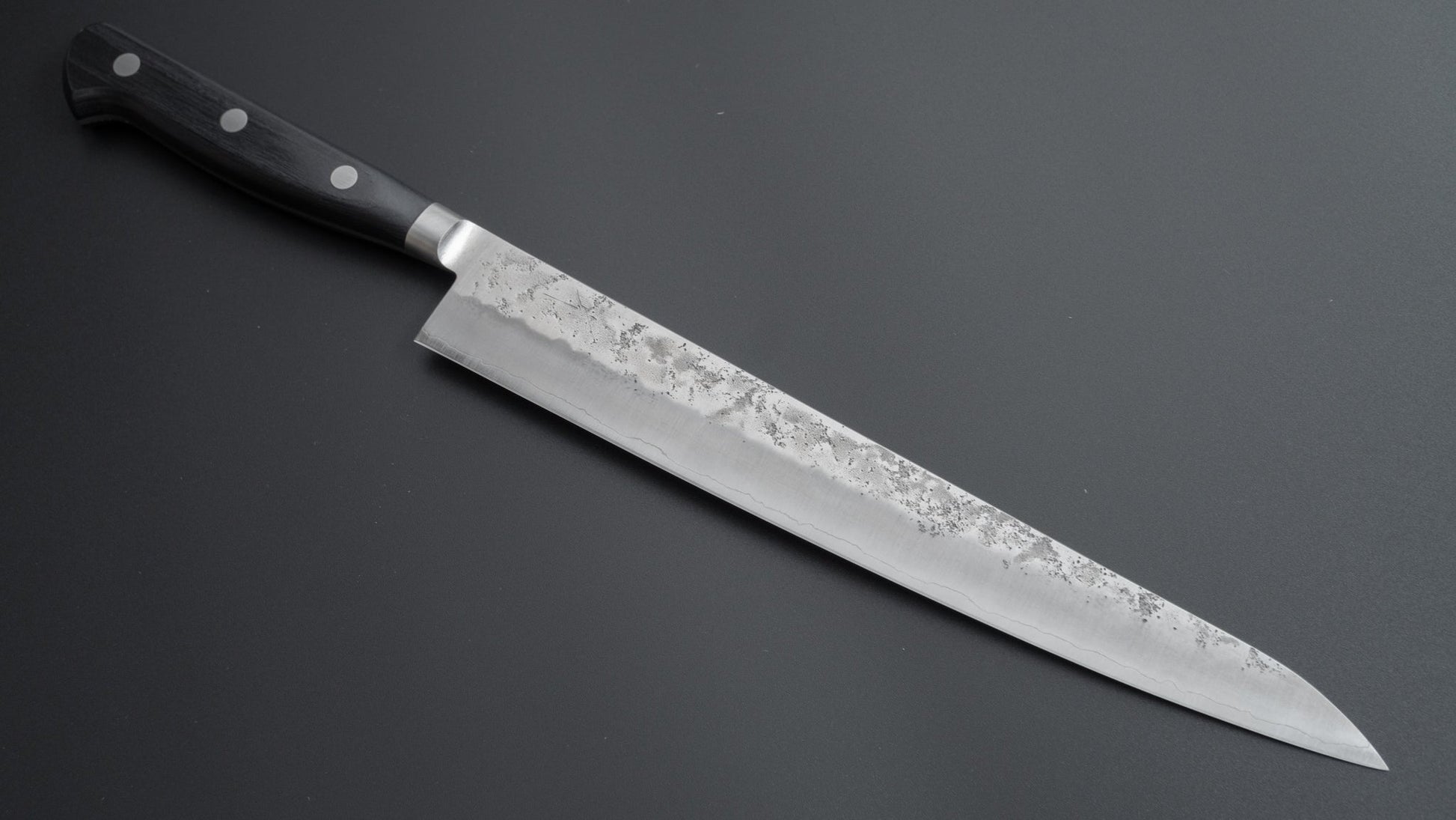 Hitohira Futana S3 Nashiji Sujihiki 240mm Pakka Handle (Yo) - HITOHIRA