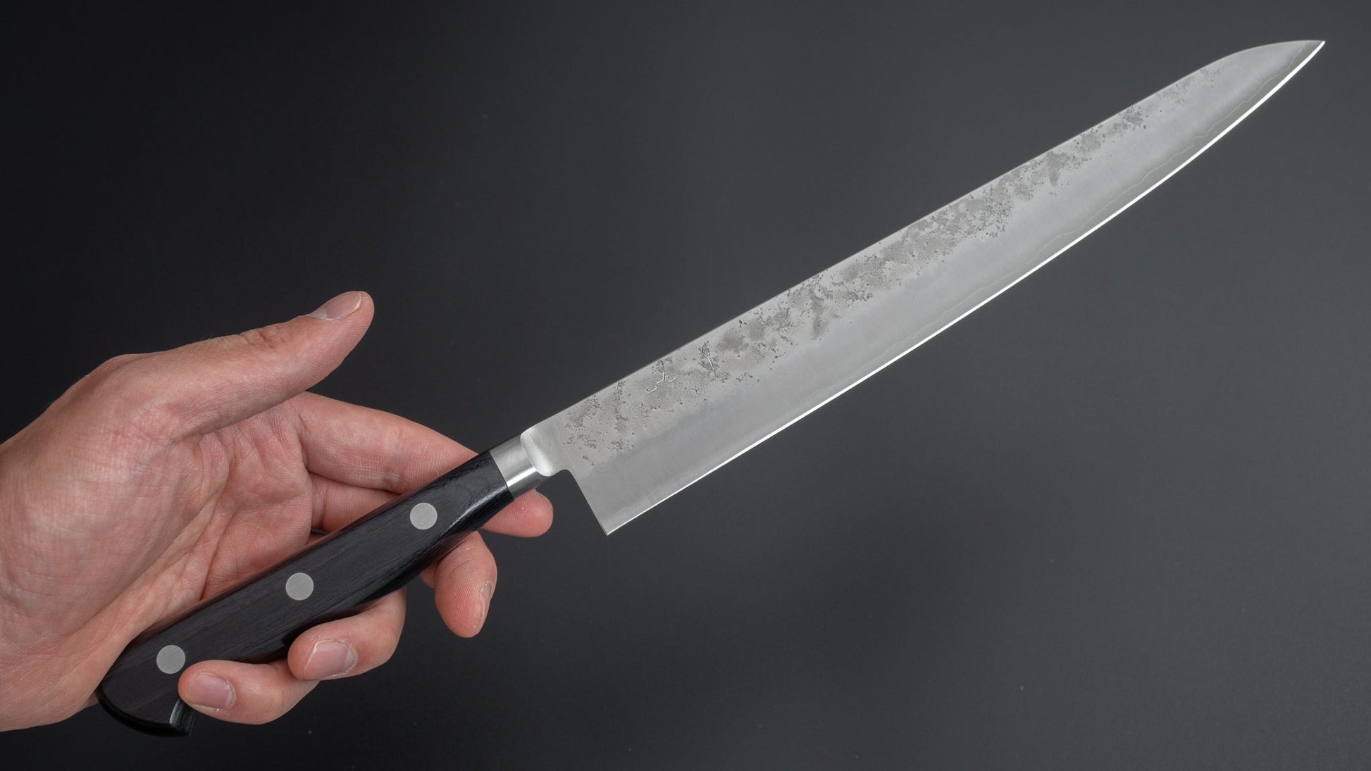 Hitohira Futana S3 Nashiji Sujihiki 240mm Pakka Handle (Yo) - HITOHIRA