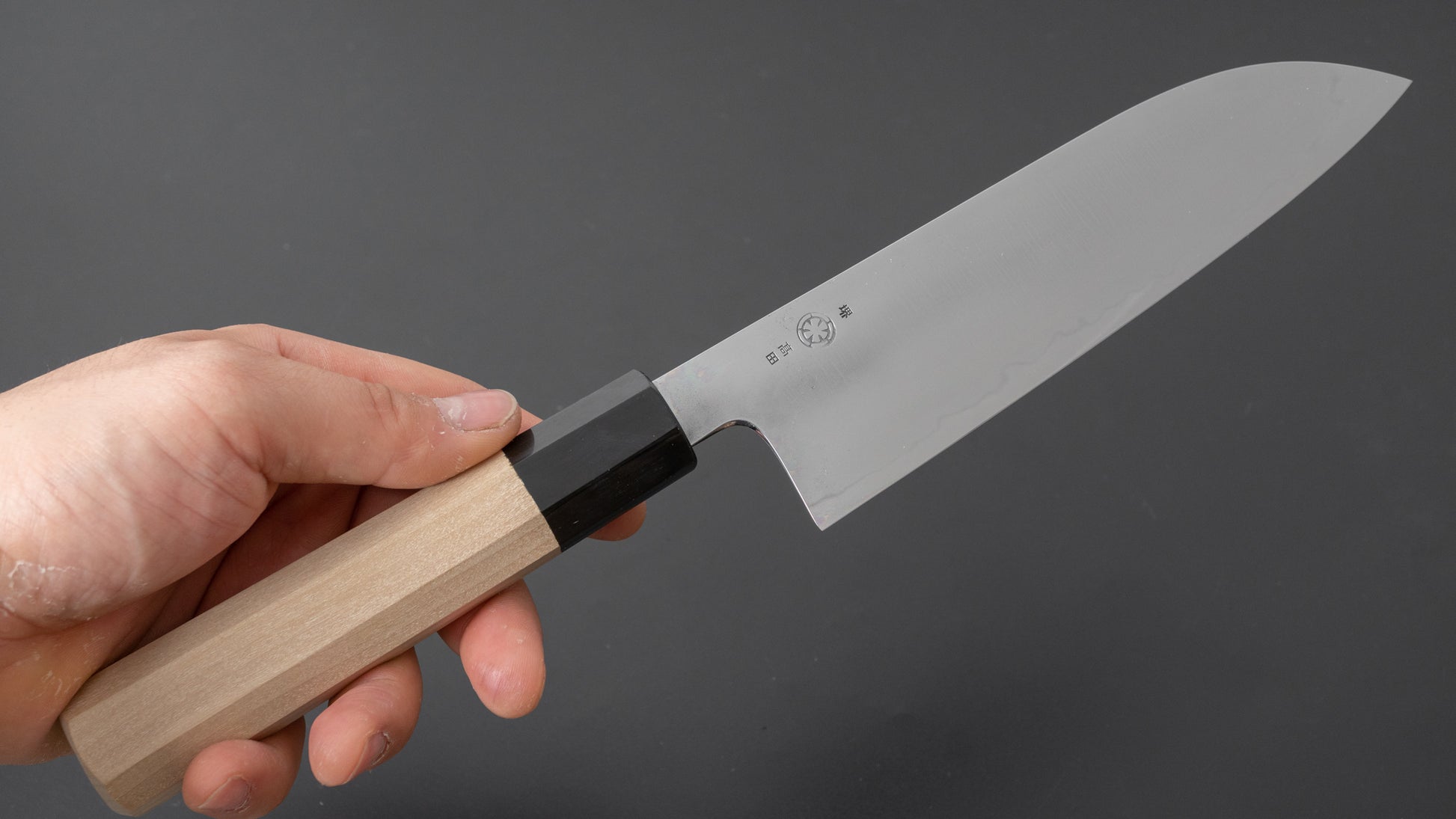 Takada no Hamono White #2 Suiboku Santoku 180mm Ho Wood Handle - HITOHIRA