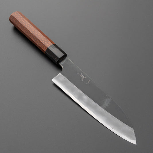 Hitohira Kikuchiyo Kyuzo Blue #2 Kurouchi Santoku 180mm Lacewood Handle (Limited) | HITOHIRA