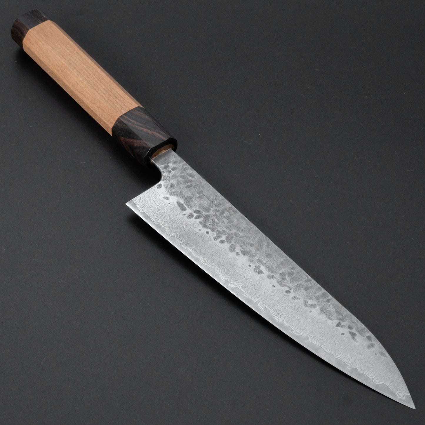 Hitohira Futana Stainless Tsuchime Damascus Gyuto 180mm Cherry Wood Handle - HITOHIRA