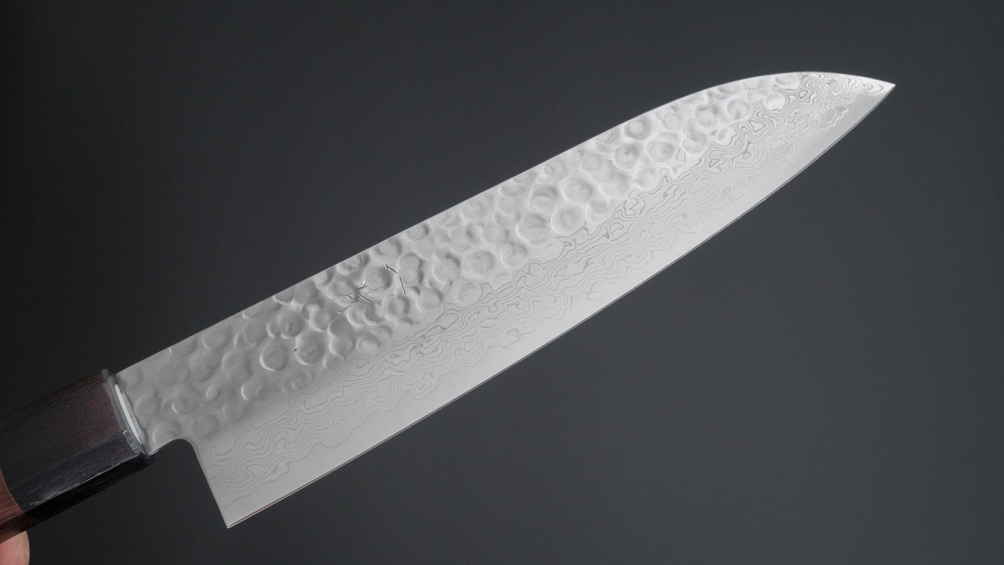 Hitohira HG Tsuchime Damascus Santoku Rosewood Handle (Original Handle) - HITOHIRA