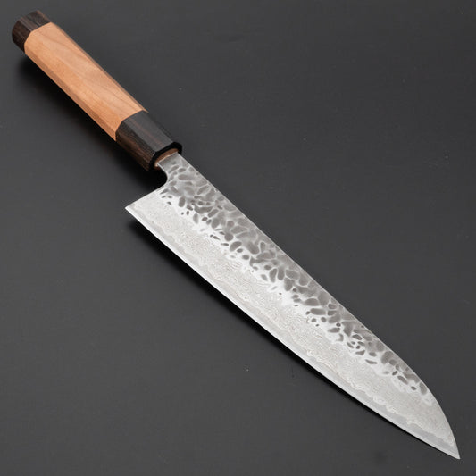 Hitohira Futana Stainless Tsuchime Damascus Gyuto 210mm Cherry Wood Handle - HITOHIRA