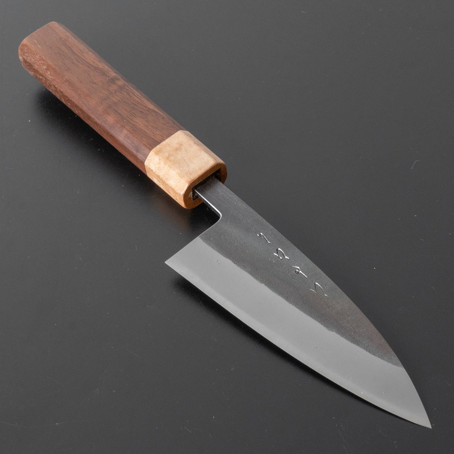 Hitohira TD Blue #2 Stainless Clad Kurouchi Utility 105mm Walnut Handle - HITOHIRA