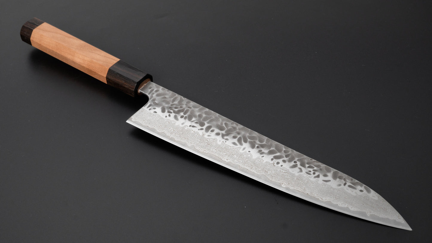 Hitohira Futana Stainless Tsuchime Damascus Gyuto 210mm Cherry Wood Handle - HITOHIRA