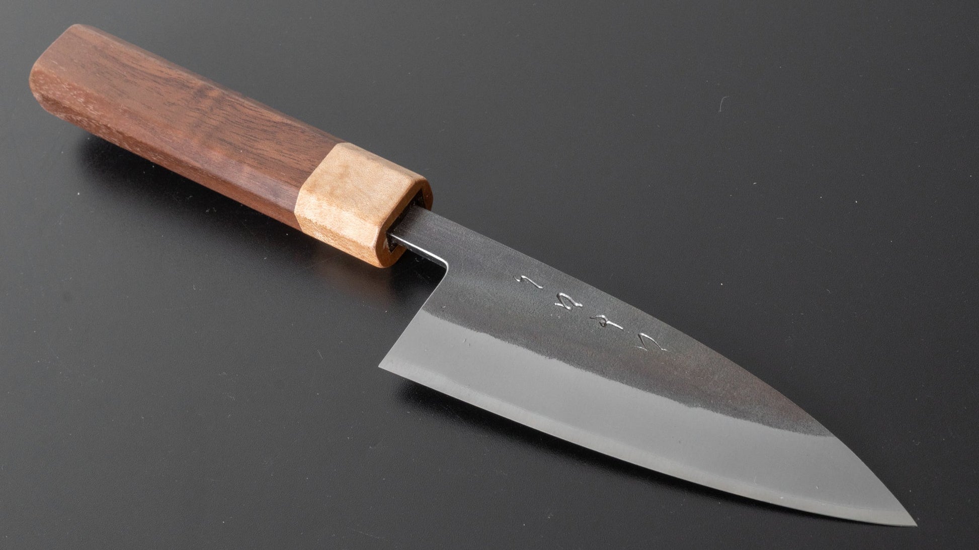 Hitohira TD Blue #2 Stainless Clad Kurouchi Utility 105mm Walnut Handle - HITOHIRA