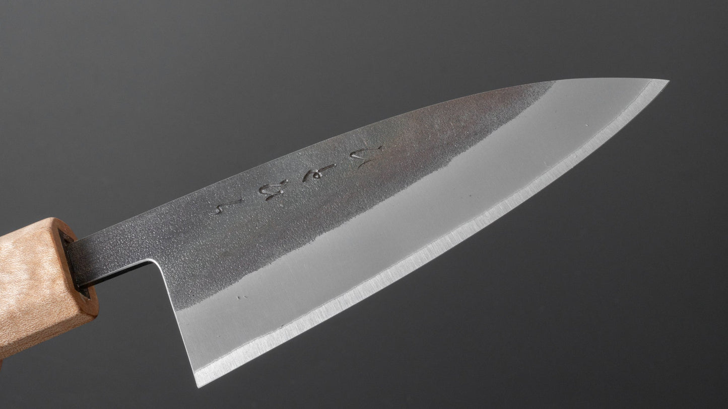 Hitohira TD Blue #2 Stainless Clad Kurouchi Utility 105mm Walnut Handle - HITOHIRA