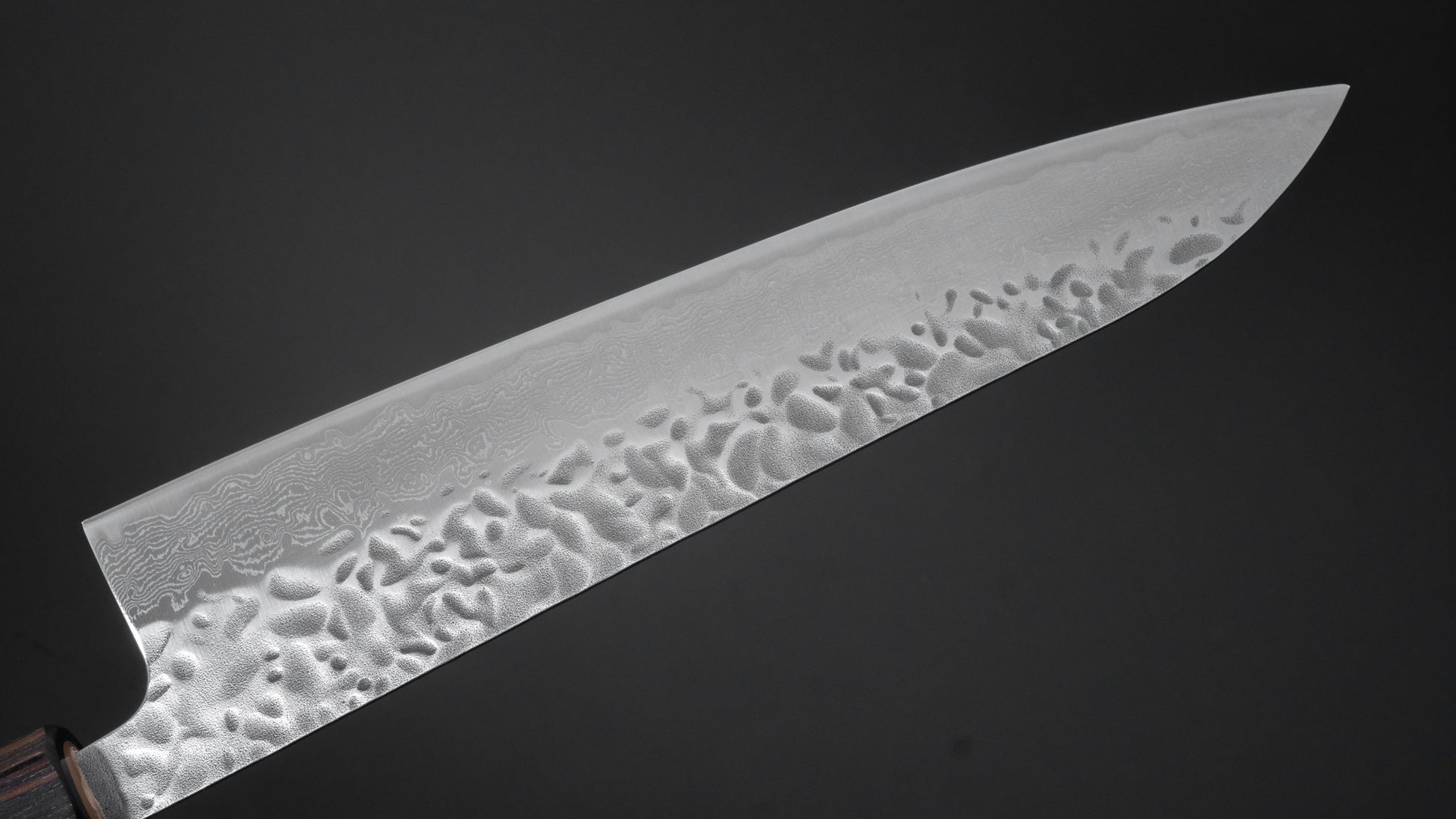 Hitohira Futana Stainless Tsuchime Damascus Gyuto 210mm Cherry Wood Handle - HITOHIRA