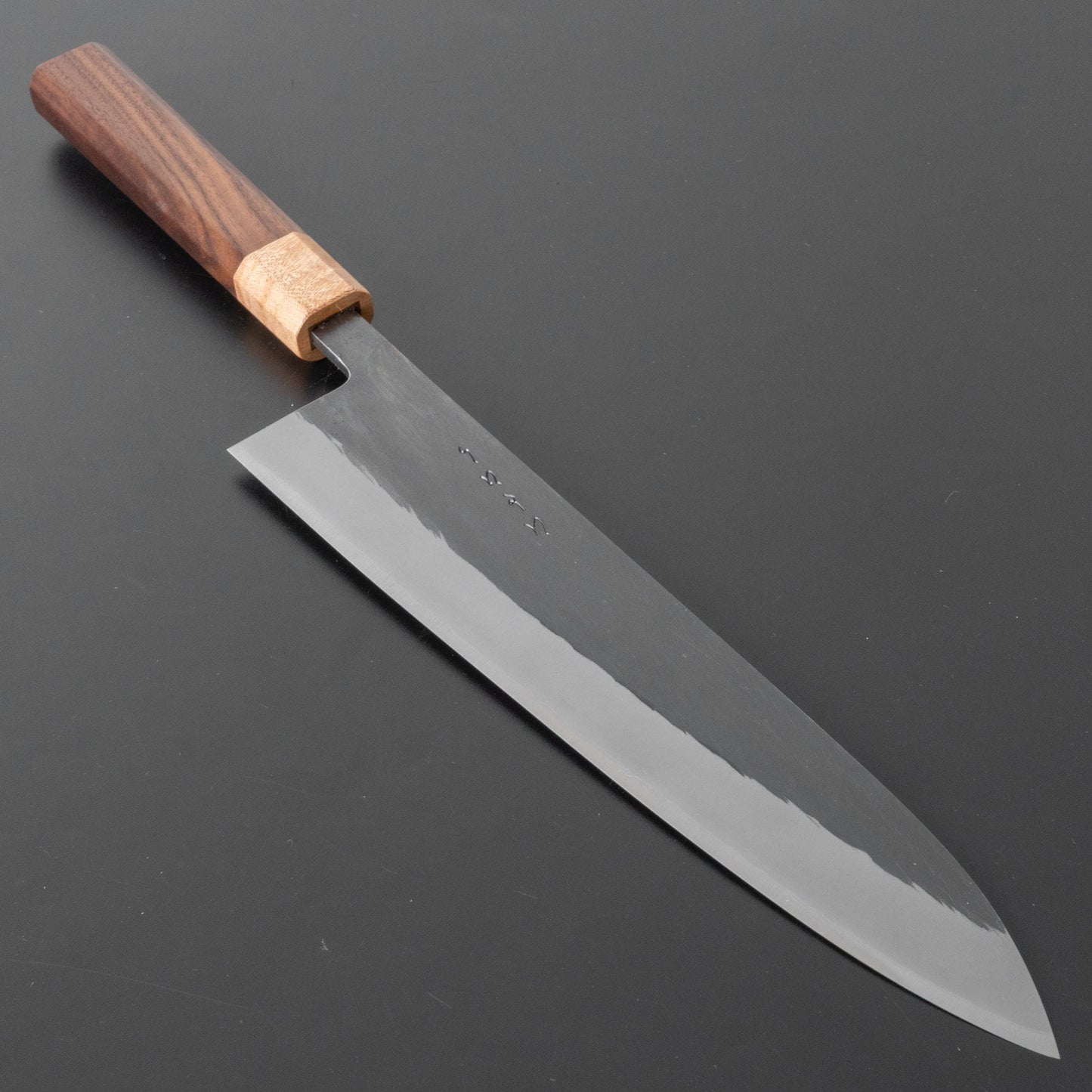 Hitohira TD Blue #2 Stainless Clad Kurouchi Gyuto 240mm Walnut Handle - HITOHIRA