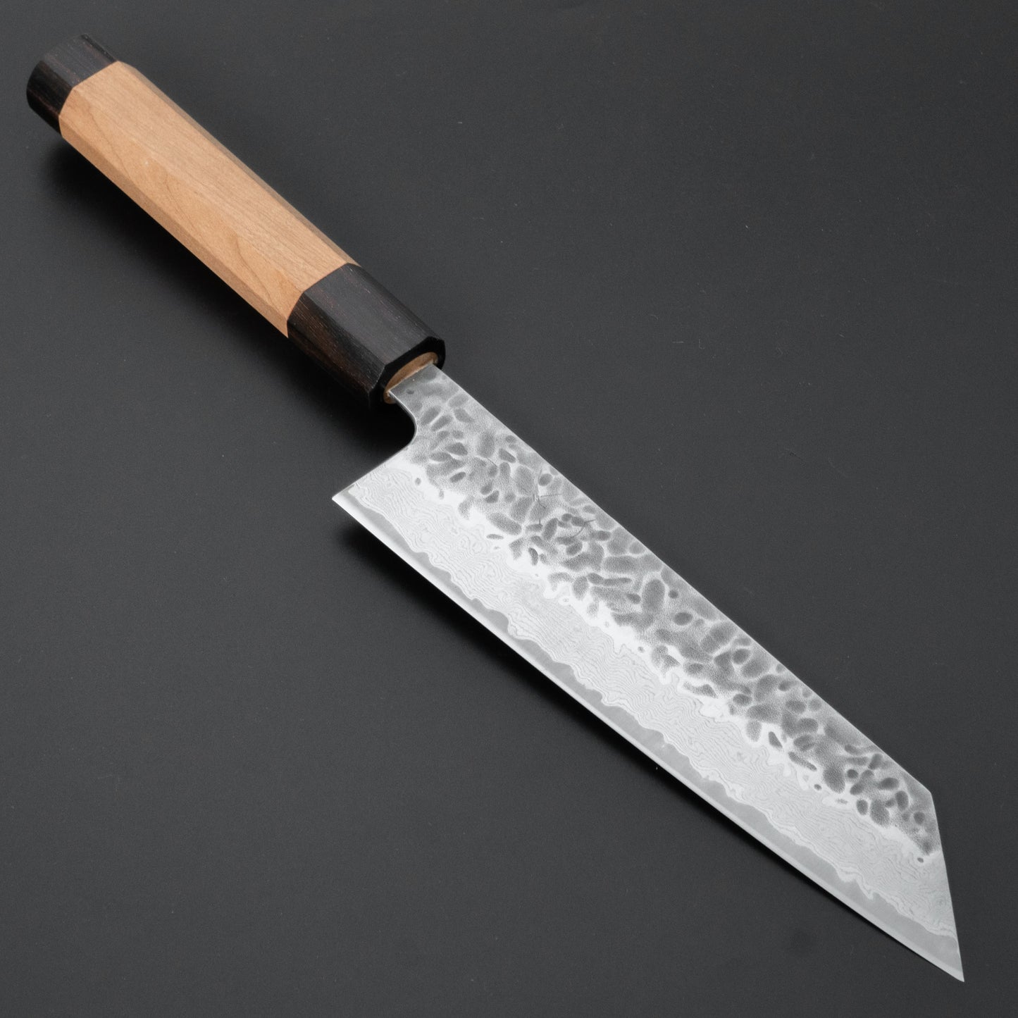 Hitohira Futana Stainless Tsuchime Damascus Bunka Cherry Wood Handle - HITOHIRA