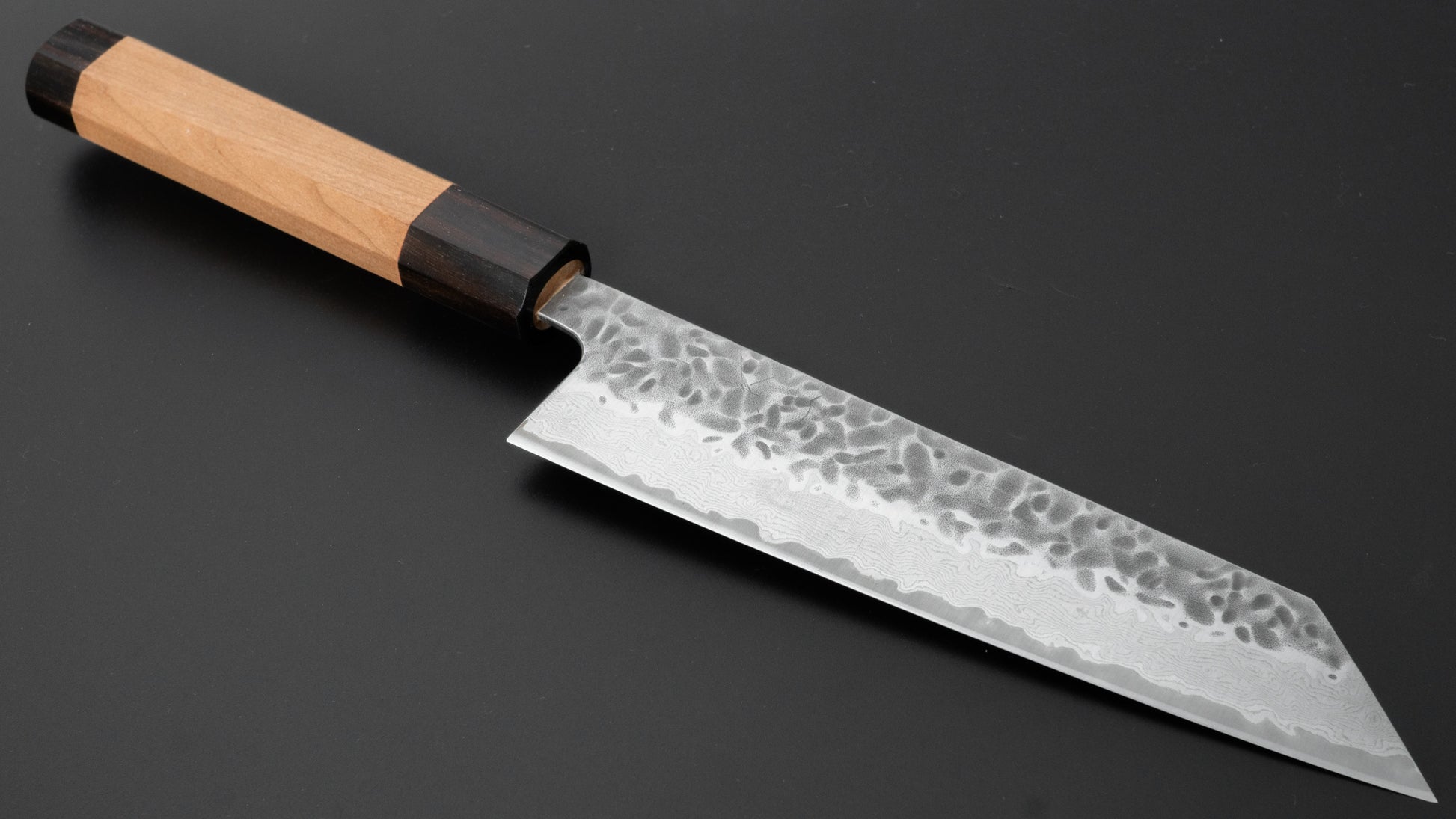 Hitohira Futana Stainless Tsuchime Damascus Bunka Cherry Wood Handle - HITOHIRA