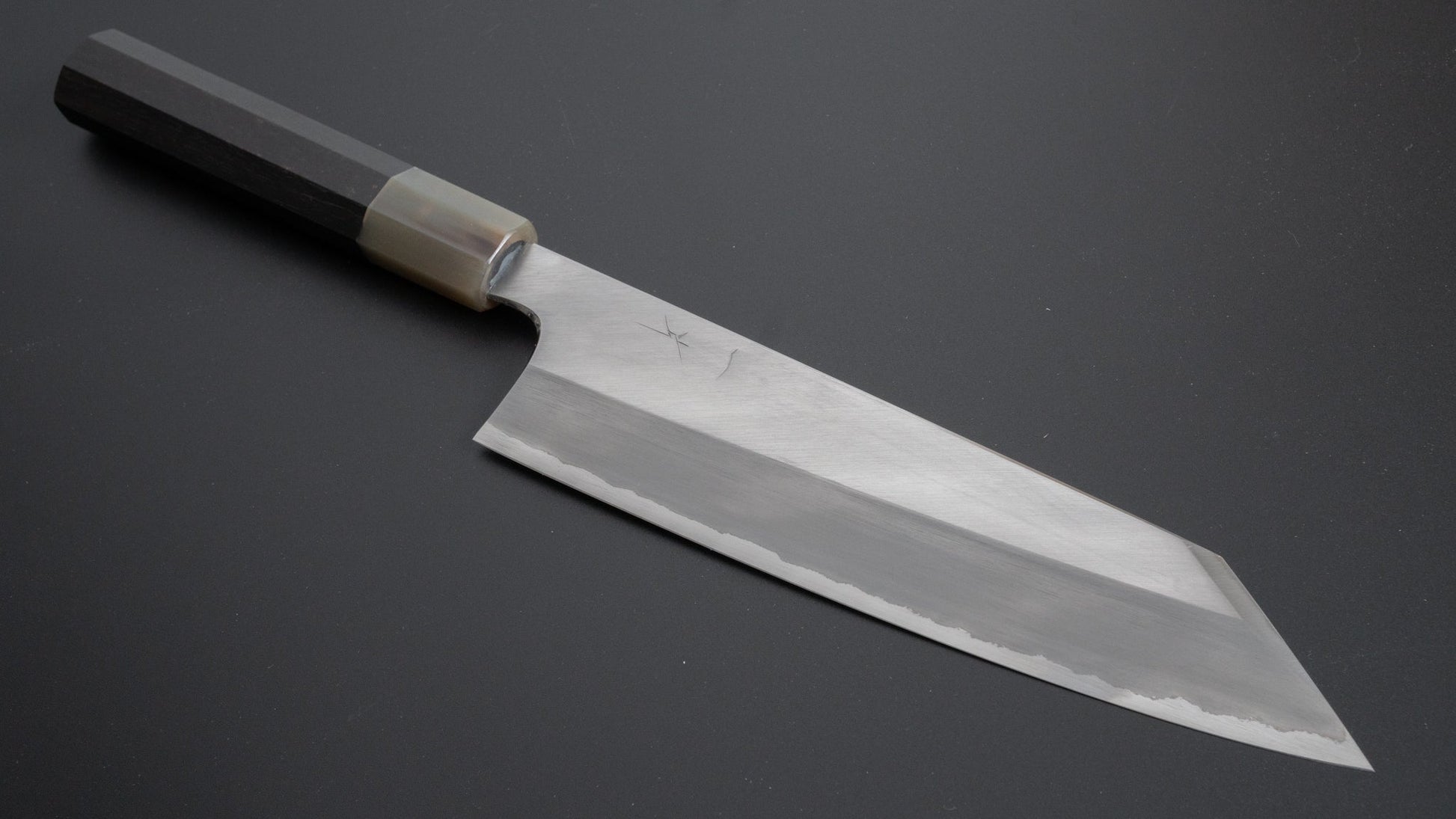 Hitohira Togashi White #1 Stainless Clad Migaki Kiritsuke Gyuto 210mm Taihei Ebony Handle - HITOHIRA