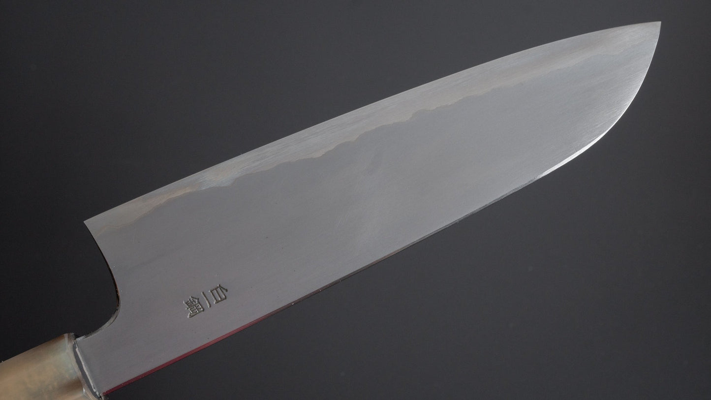 Hitohira Togashi White #1 Stainless Clad Kasumi Santoku 180mm Ebony Handle - HITOHIRA