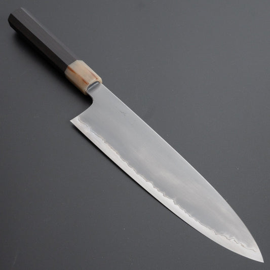 Hitohira Togashi White #1 Stainless Clad Kasumi Gyuto 240mm Ebony Handle - HITOHIRA