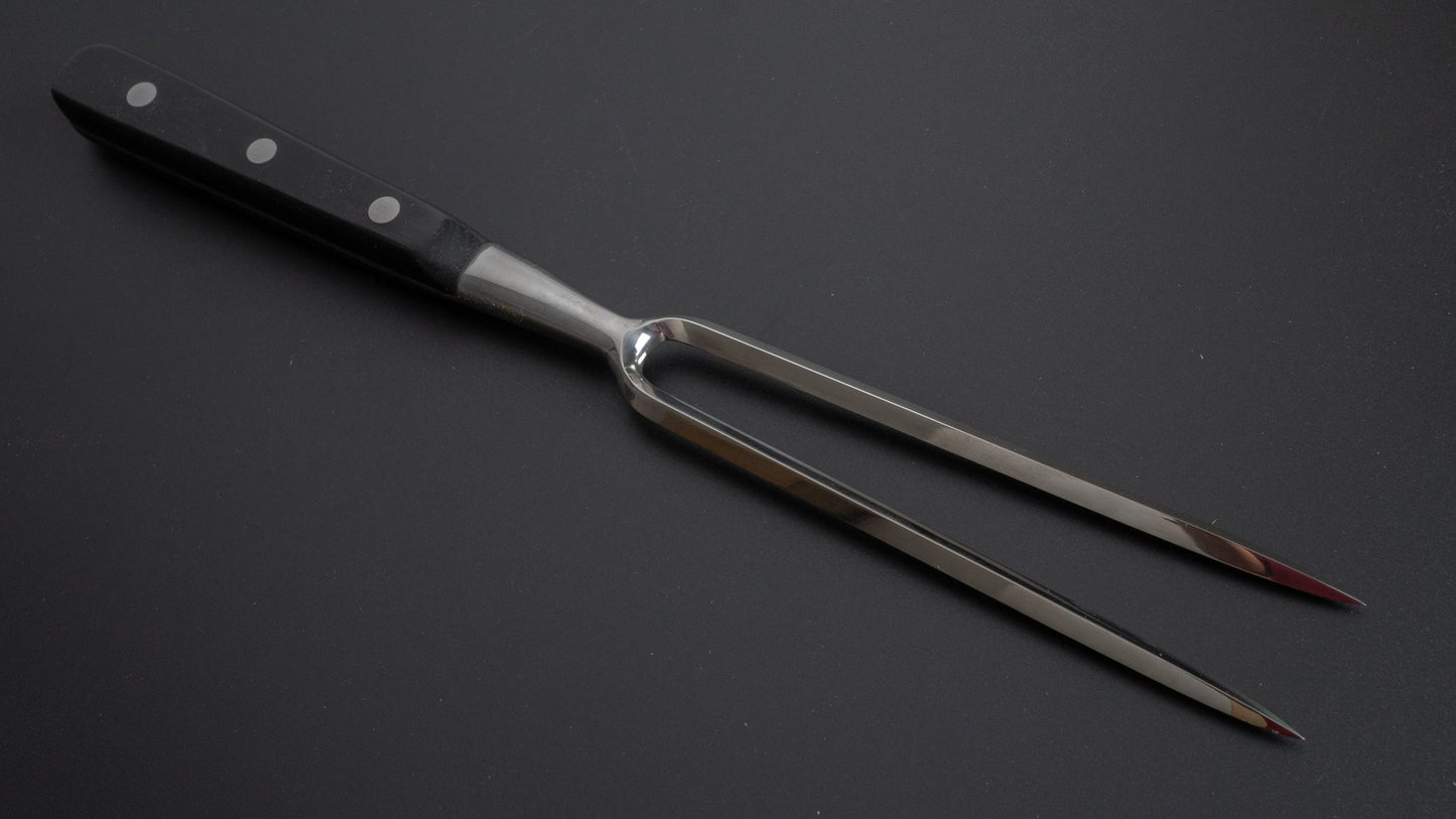 Hitohira Straight Carving Fork Black Pakka Handle - HITOHIRA