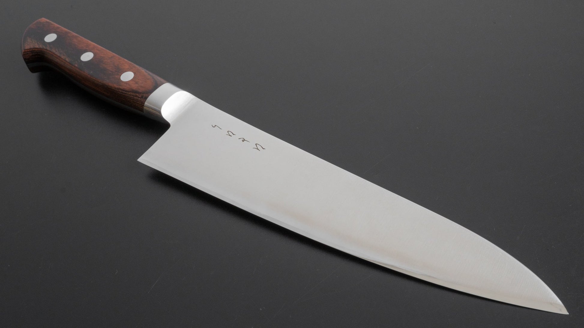 Hitohira KH Stainless Gyuto 195mm Imitation Mahogany Handle - HITOHIRA