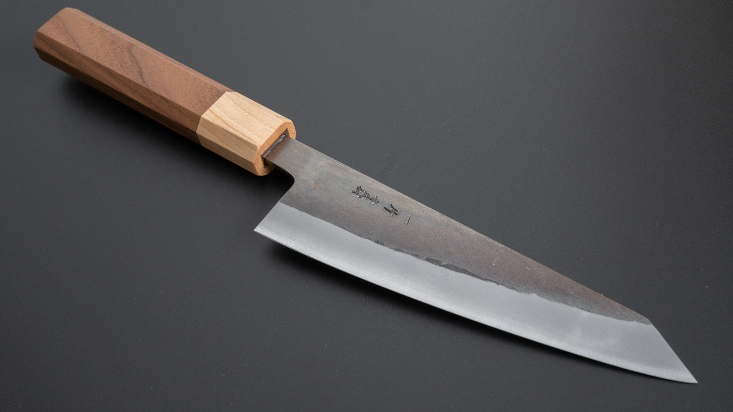 Hitohira TD Blue #2 Stainless Clad Kurouchi Honesuki Kaku 150mm Walnut Handle - HITOHIRA