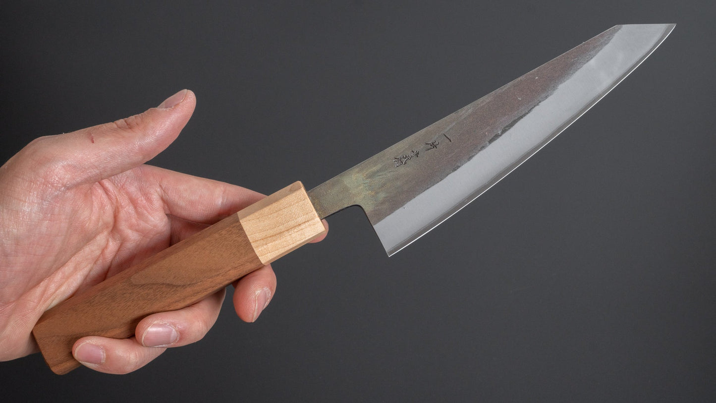 Hitohira TD Blue #2 Stainless Clad Kurouchi Honesuki Kaku 150mm Walnut Handle - HITOHIRA