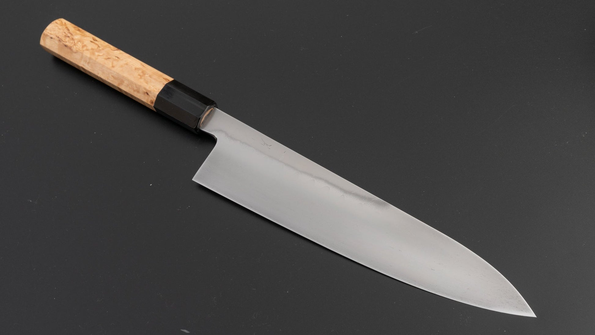 Hitohira Togashi Yohei Blue #1 Mizu Honyaki Gyuto 240mm Taihei Masur Birch Handle (#010/ Saya) | HITOHIRA