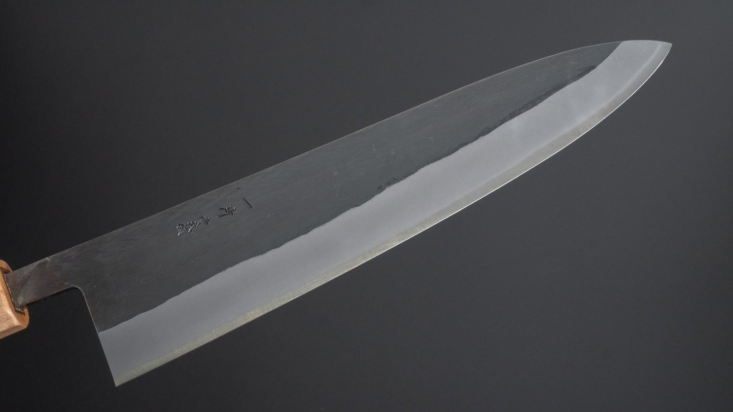 Hitohira TD Blue #2 Stainless Clad Kurouchi Gyuto 210mm Walnut Handle - HITOHIRA