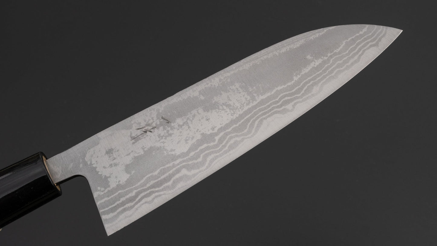 Hitohira GR Blue #2 Damascus Santoku 165mm Ho Wood Handle (B Grade Discounted) | HITOHIRA