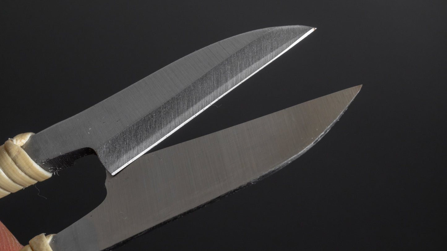 Morihei Kisaku Nigiri Thread Shears 105mm (Rattan Handle with Kiri Box/ 2) - HITOHIRA