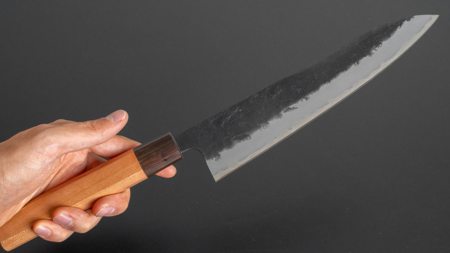 Hitohira Futana SB Kuro Nashiji Gyuto 210mm Cherry Wood Handle - HITOHIRA