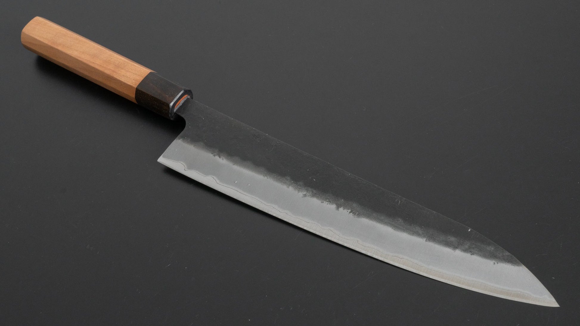 Hitohira Futana SB Kuro Nashiji Gyuto 240mm Cherry Wood Handle - HITOHIRA