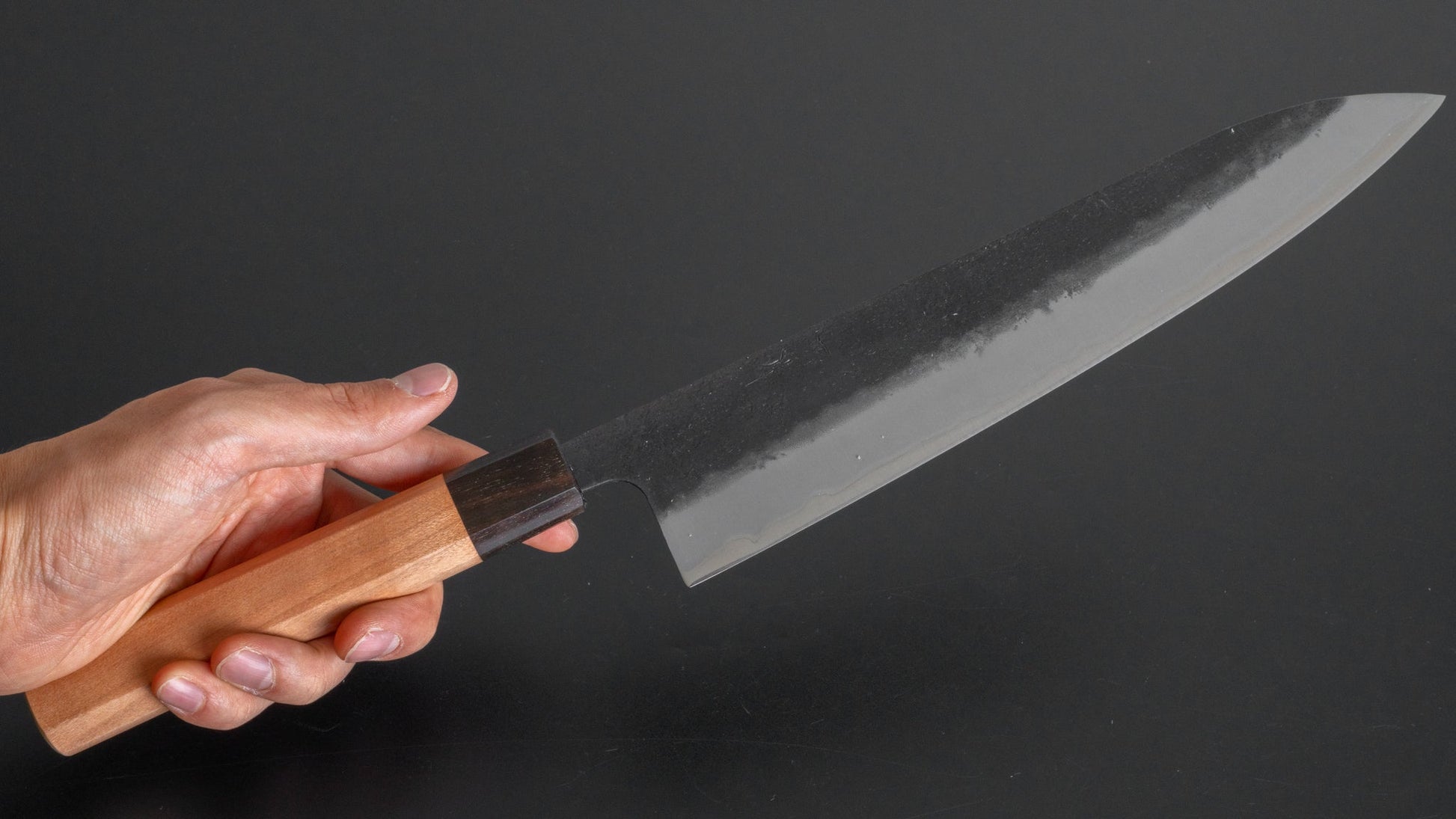 Hitohira Futana SB Kuro Nashiji Gyuto 240mm Cherry Wood Handle - HITOHIRA