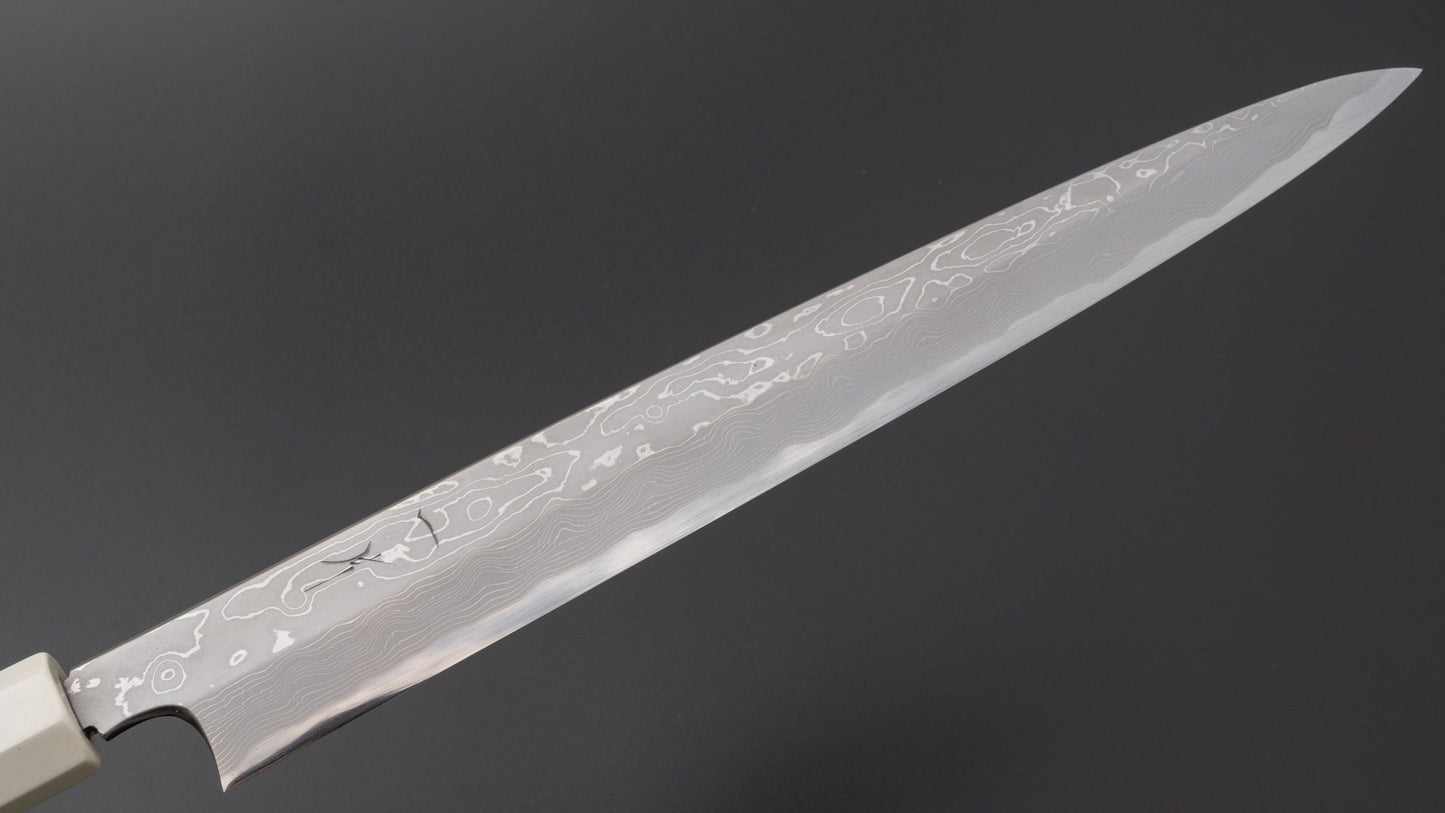 Hitohira Kikuchiyo Mosuke Enmon White #1 Yanagiba 300mm Lacquered Handle (Saya) | HITOHIRA