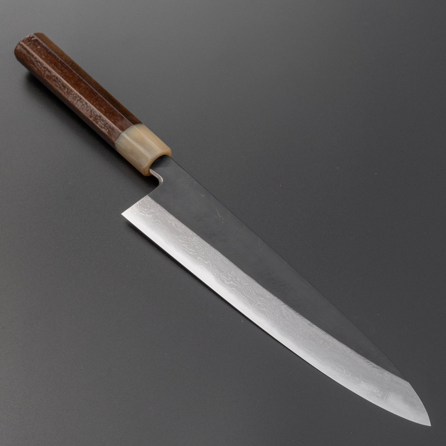 Hitohira Tanaka Kyuzo Blue #1 Kurouchi Damascus Gyuto 240mm Taihei Rosewood Handle (Saya) | HITOHIRA