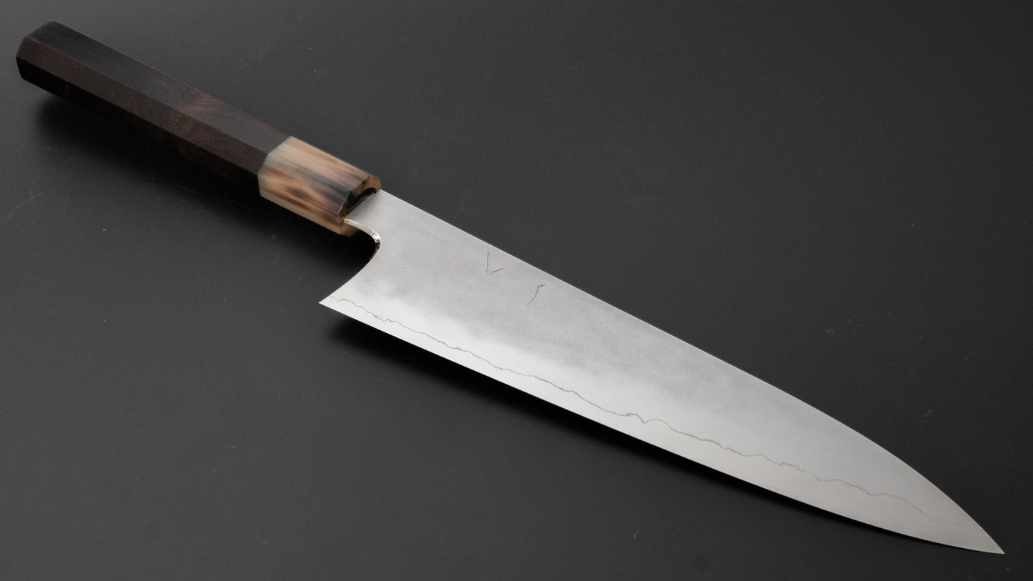 Hitohira Kikuchiyo Yohei Ginsan Kasumi Gyuto 210mm Ebony Handle - HITOHIRA