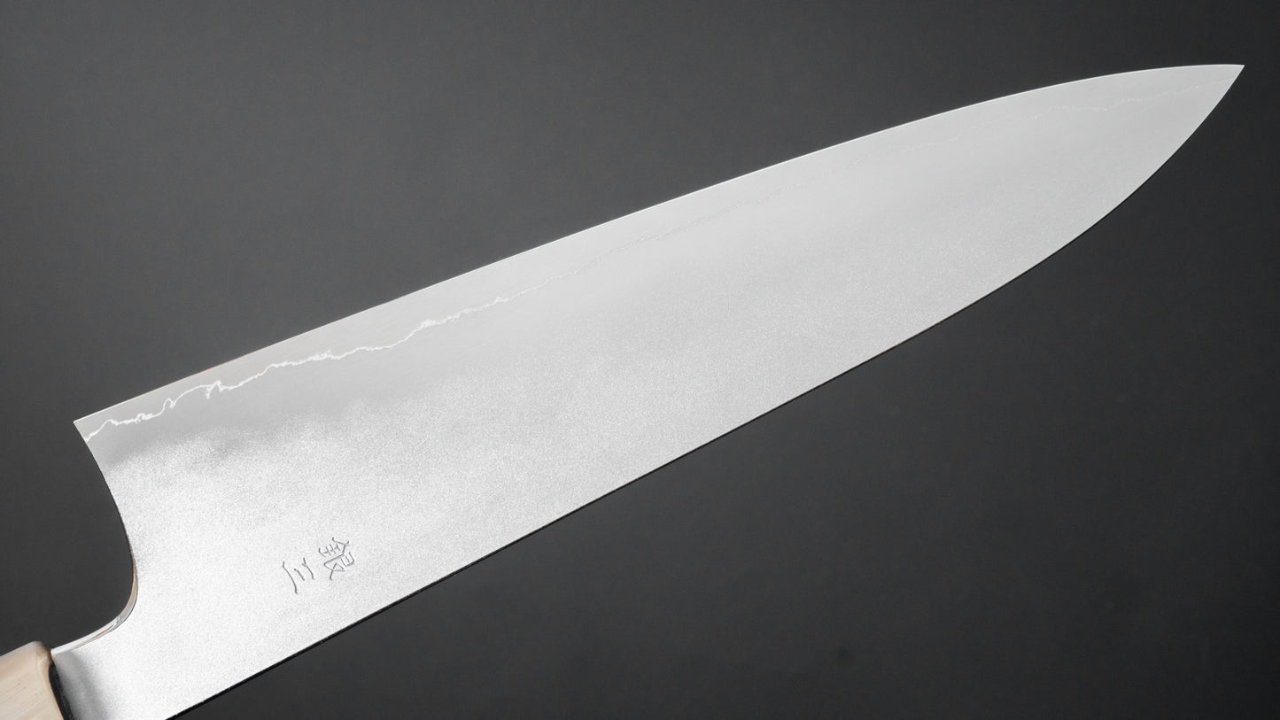 Hitohira Kikuchiyo Yohei Ginsan Kasumi Gyuto 210mm Ebony Handle - HITOHIRA