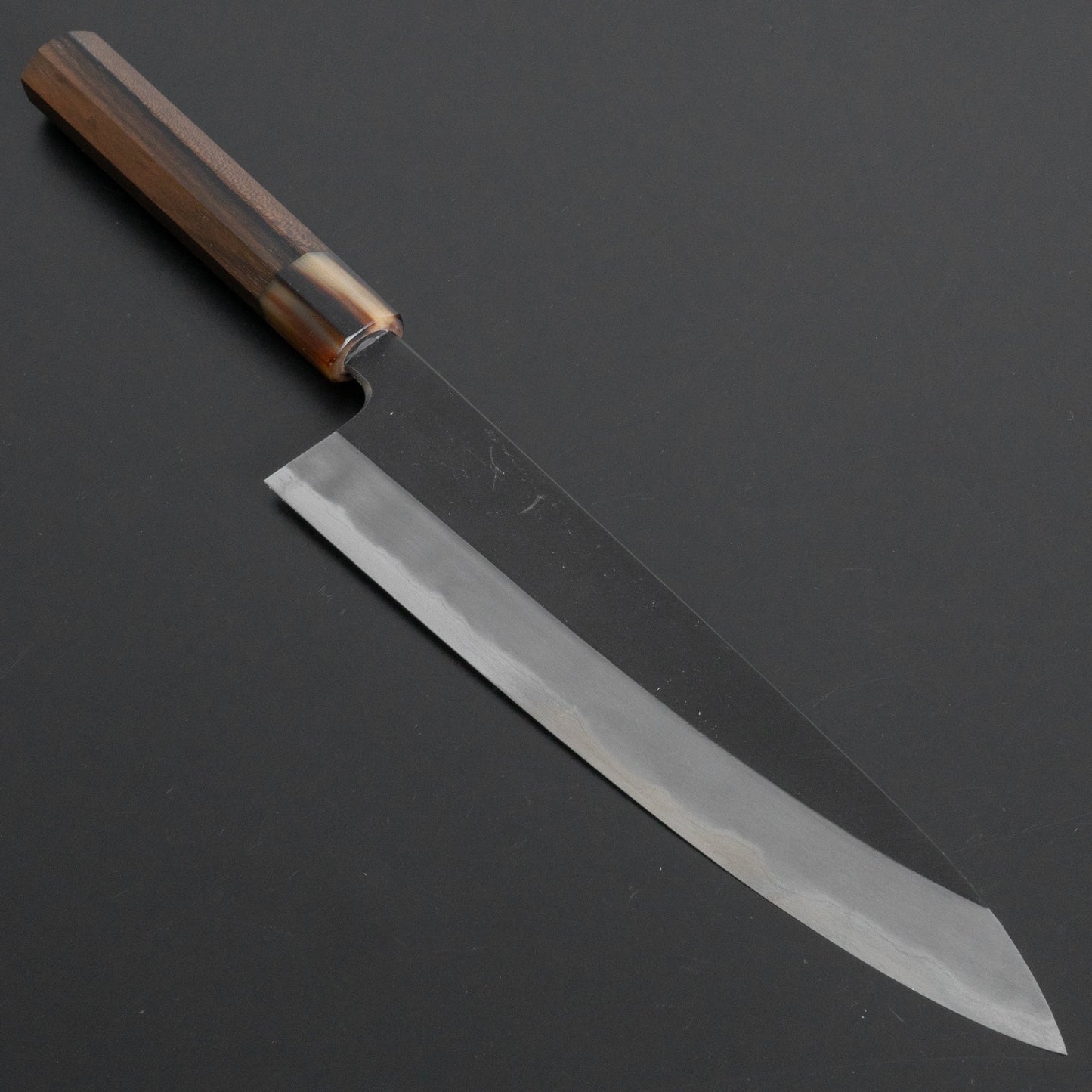 Hitohira Tanaka Kyuzo Blue Super Kurouchi Gyuto 240mm Ziricote Handle (Saya) - HITOHIRA