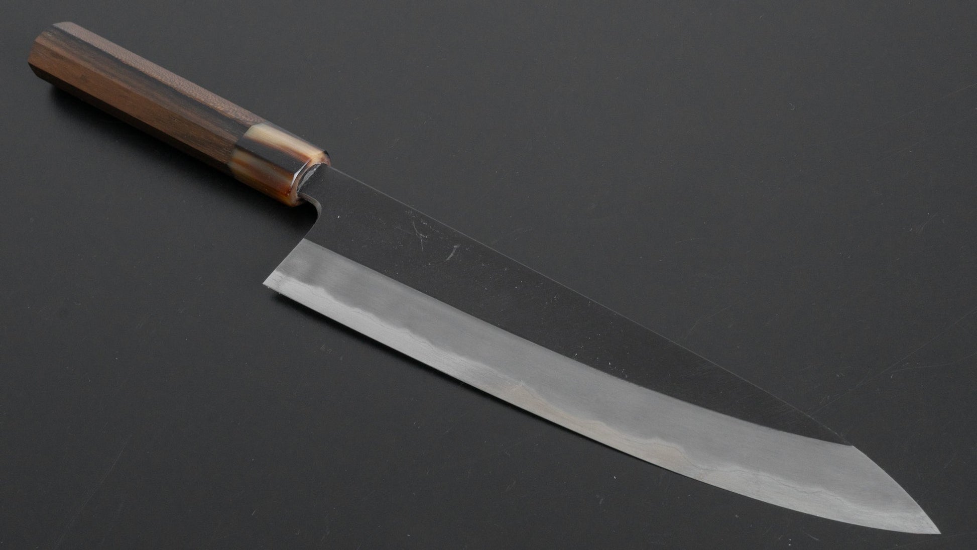 Hitohira Tanaka Kyuzo Blue Super Kurouchi Gyuto 240mm Ziricote Handle (Saya) - HITOHIRA