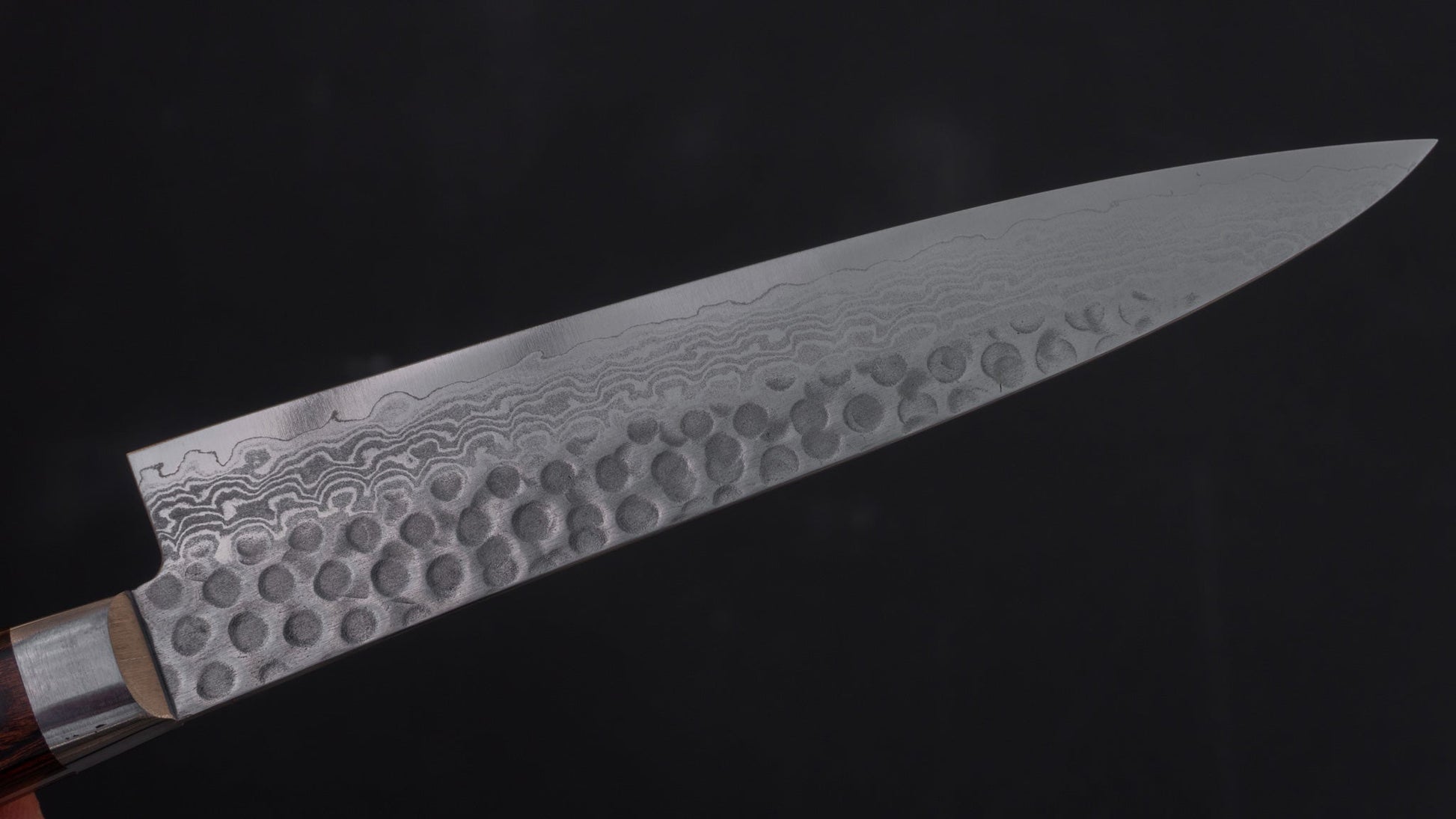 Morihei Kiyomitsu HG Tsuchime Damascus Petty 135mm Imitation Mahogany Handle | HITOHIRA