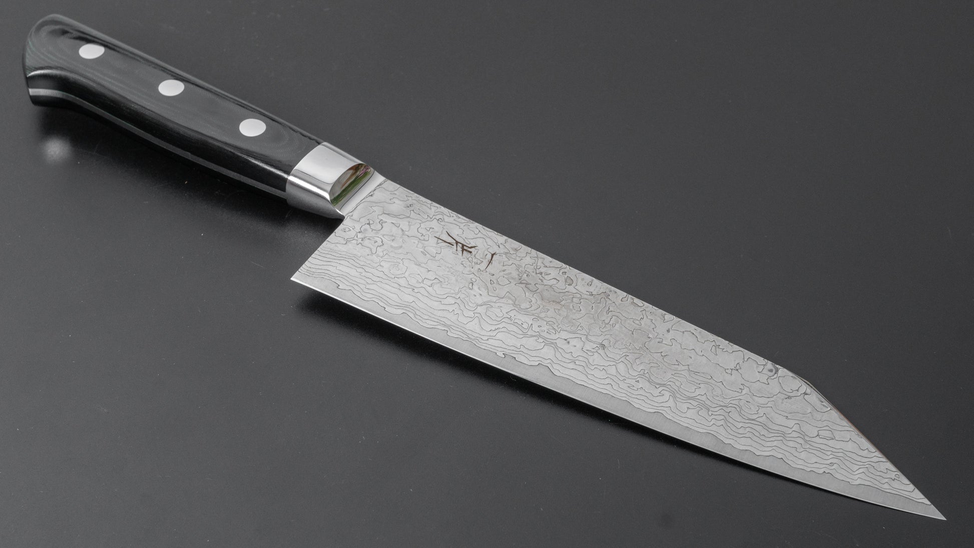 Hitohira FJ SG2 Nickel Damascus White Bunka 180mm Linen Micarta Handle - HITOHIRA