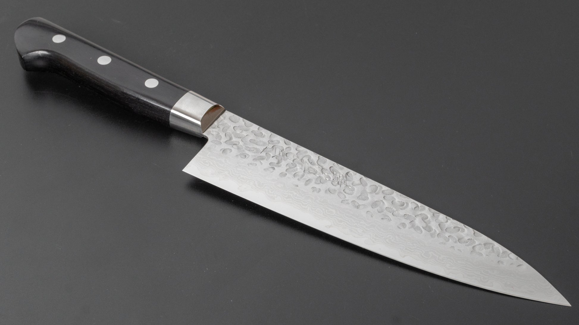 Hitohira Imojiya ST Tsuchime Damascus Gyuto 180mm Pakka Handle (Yo) - HITOHIRA